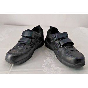 Orthofeet Black Leather Lace-Up Oxford Shoes - Men’s Size 11